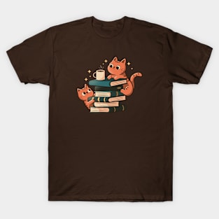 Cats, Books and Coffee by Tobe Fonseca T-Shirt